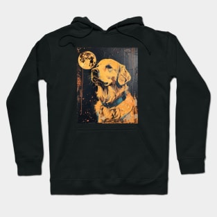 Golden retriever dog grunge portrait Hoodie